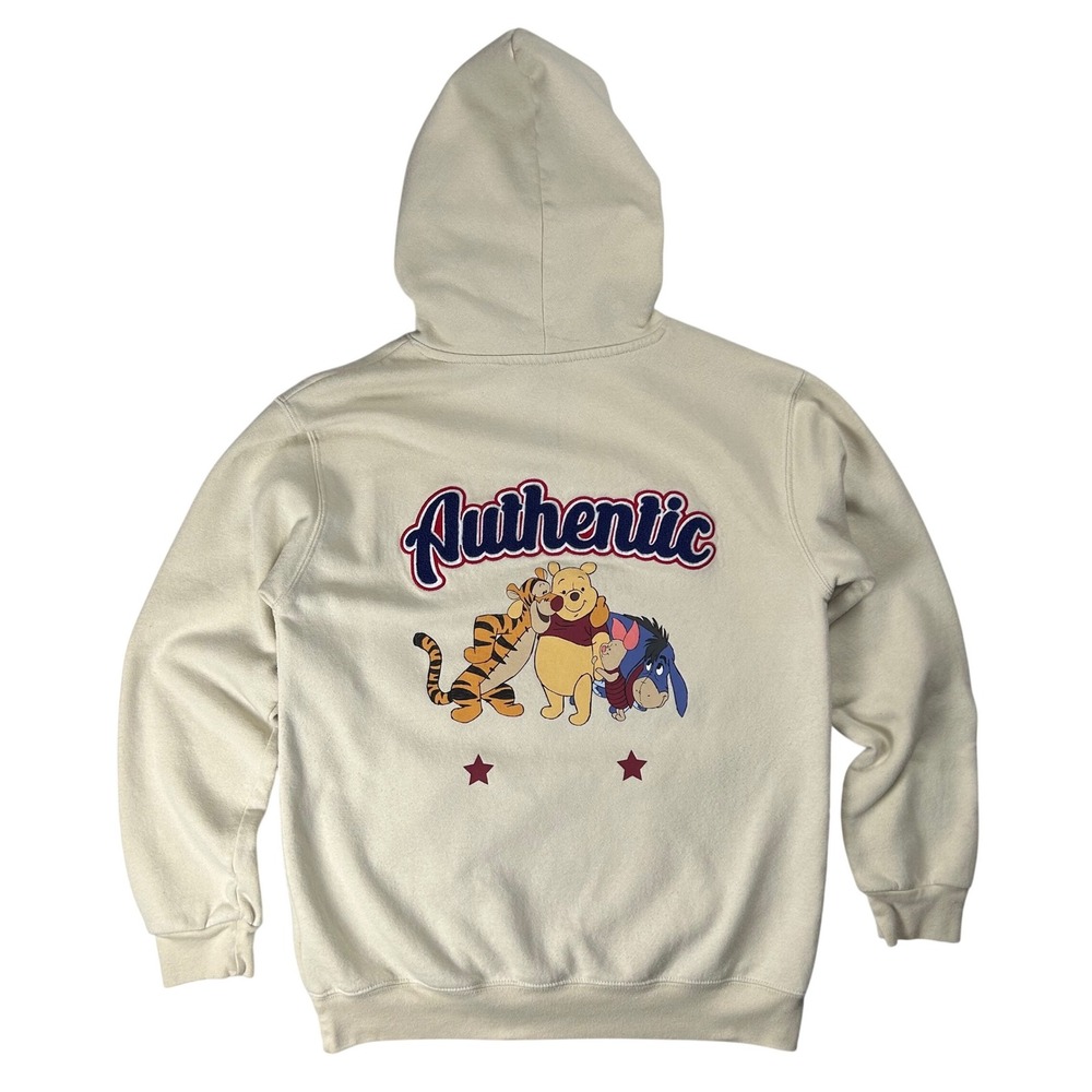Disney Winnie the Pooh Kids Hoodie Almond Beige Patch Sleeve LH42404FH M 8-10‎ - Picture 2 of 11